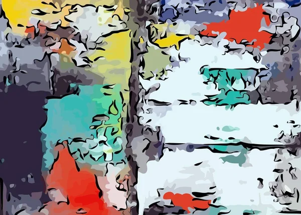 Абстрактний гранжевий фон з кольорових хаотичних розмитих плям пензлем різного розміру . — стоковий вектор