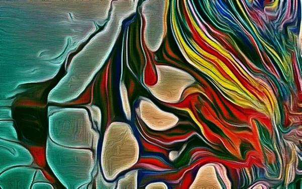 Abstracte Fractal psychedelische vorm textuur met kleur potlood stilisatie — Stockfoto