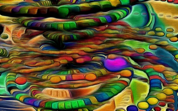 Abstracte Fractal psychedelische vorm textuur met kleur potlood stilisatie — Stockfoto