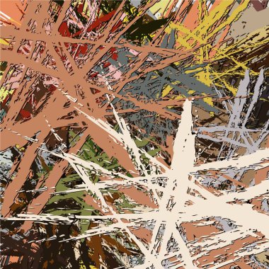 Soyut arkaplan. Renkli boya fırça darbelerinin psikedelik dokusu bulanık çizgiler ve farklı şekil ve boyutlarda benekler..