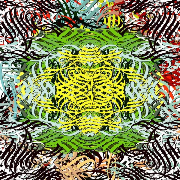 Αφηρημένο Φόντο Psychedelic Fractal Υφή Πινέλου Πινελιές Χρώματος Θολή Γραμμές — Διανυσματικό Αρχείο