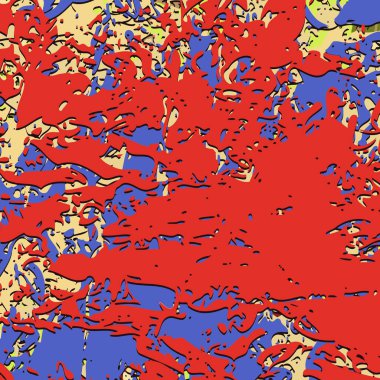 Soyut arkaplan. Psikedelik fraktal, fırça darbelerinin dokusu bulanık çizgilerin renkli boyası ve farklı şekil ve boyutlarda benekler..