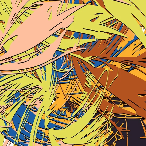 Abstrakcyjne Tło Psychodeliczny Fraktal Tekstura Pociągnięć Pędzla Farby Kolorowe Rozmyte — Wektor stockowy