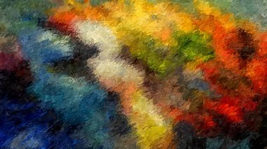 Renkli kaotik fırça darbelerinin farklı boyutlarda ve bulanık boya lekelerinin soyut psikedelik arka plan suluboya stili.