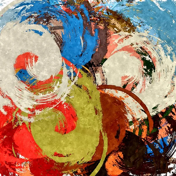 Abstrakter Hintergrund Psychedelische Textur Von Pinselstrichen Aus Farbiger Farbe Aus — Stockfoto