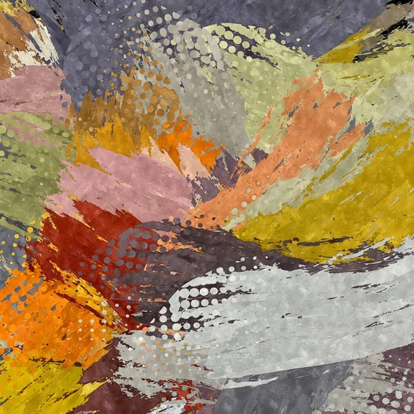 Abstracte Achtergrond Gekleurde Grunge Textuur Aquarel Stylization Van Chaotische Penseelstreken — Stockfoto