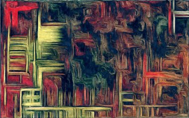 Renkli kaotik fırça darbelerinin farklı boyutlarda ve bulanık boya lekelerinin soyut psikedelik arka plan suluboya stili