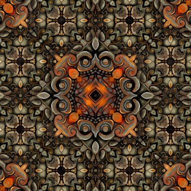 Soyut dekoratif çoklu renk dokusu kaleyidoskopik desen bilgisayar tarafından oluşturulan fraktal tasarım