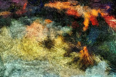 Renkli kaotik fırça darbelerinin farklı boyutlarda ve bulanık boya lekelerinin soyut psikedelik arka plan suluboya stili.