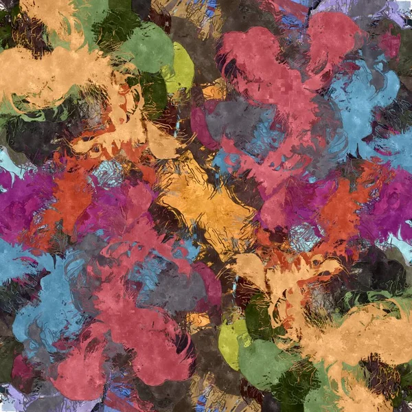 Soyut Arkaplan Renklendirilmiş Grunge Deseni Kaotik Fırça Darbelerinin Suluboya Stilize — Stok fotoğraf