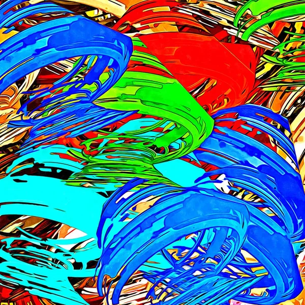 Fondo Abstracto Fractal Psicodélico Textura Pinceladas Pintura Coloreada Líneas Borrosas —  Fotos de Stock