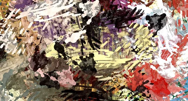 Fondo Abstracto Color Grunge Textura Caótica Pinceladas Pinceles — Foto de Stock