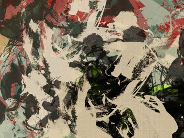 Renkli boya darbelerinin dokusu, farklı boyutlarda ve şekillerde fırçalarla bulanık noktalar. Stilize suluboya, yağ grunge arkaplan