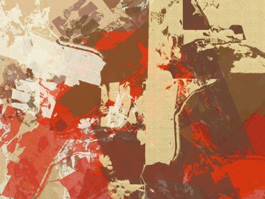 Renkli boya darbelerinin dokusu, farklı boyutlarda ve şekillerde fırçalarla bulanık noktalar. Stilize suluboya, yağ grunge arkaplan.