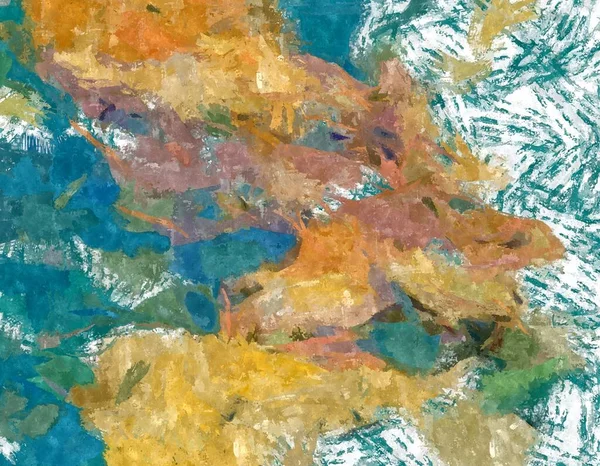 Abstracte Achtergrond Gekleurde Grunge Textuur Aquarel Stylization Van Chaotische Penseelstreken — Stockfoto