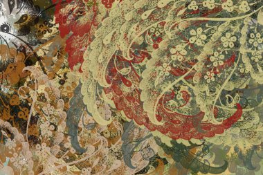 soyut arkaplan renklendirilmiş grunge desen kaotik fırça darbeleri ve boya fırçaları