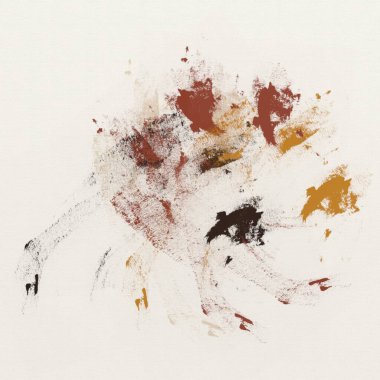 Renkli boya darbelerinin dokusu, farklı boyutlarda ve şekillerde fırçalarla bulanık noktalar. Stilize suluboya, yağ grunge arkaplan.