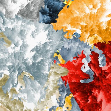 Renkli boya darbelerinin dokusu, farklı boyutlarda ve şekillerde fırçalarla bulanık noktalar. Stilize suluboya, yağ grunge arkaplan.