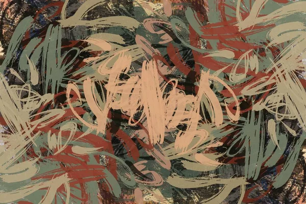Elvont Háttér Színes Grunge Textúra Kaotikus Kefe Stroke Festék Ecsetek — Stock Fotó