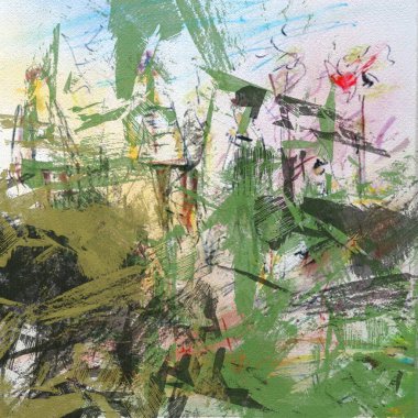 Renkli boya darbelerinin dokusu, farklı boyutlarda ve şekillerde fırçalarla bulanık noktalar. Stil suluboya, yağ grunge arka plan rengi, yağ, grunge arkaplan