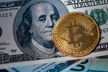 Bize para altın Bitcoin. Elektronik para kavramı