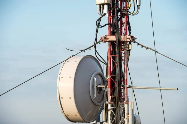 Anteny Vhf Wieży Telefonii Komórkowej Technologii Sieci — Zdjęcie stockowe