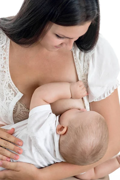Madre Dando Leche Materna Bebé —  Fotos de Stock