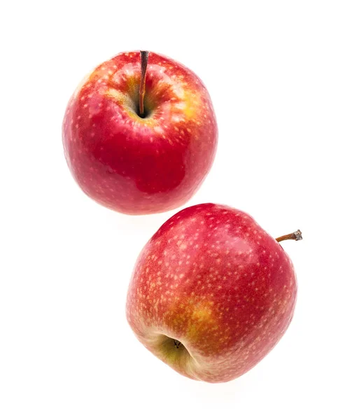 Beyaz Arka Plan Üzerinde Izole Grup Sulu Kırmızı Elma — Stok fotoğraf