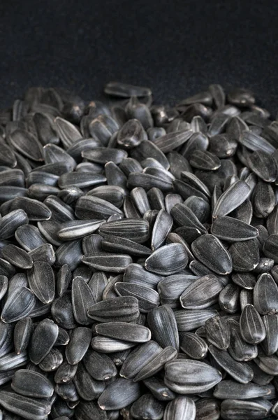 sunflower seeds as background with black space