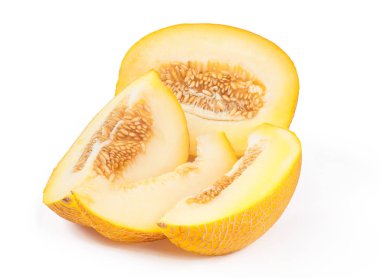 dilimlenmiş kavun beyaz izole