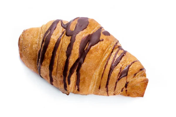 Primer Plano Croissant Francés Aislado Sobre Fondo Blanco Croissant Francés — Foto de Stock