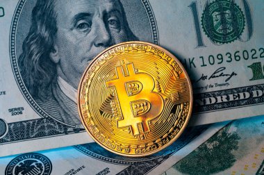 Altın Bitcoin dolar faturaları arka plan bize para