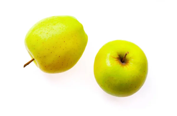 Pommes jaunes vertes isolées sur fond blanc — Photo