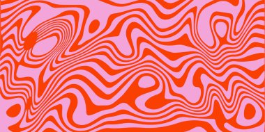 Pembe ve kırmızı girdap dokusu. Bükülmüş sıvı desenli soyut kremalı jöle. Tatlı yaz arkaplanı Y2K tarzında.