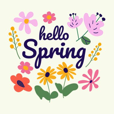 Bahar arkaplanı ve üzerinde 