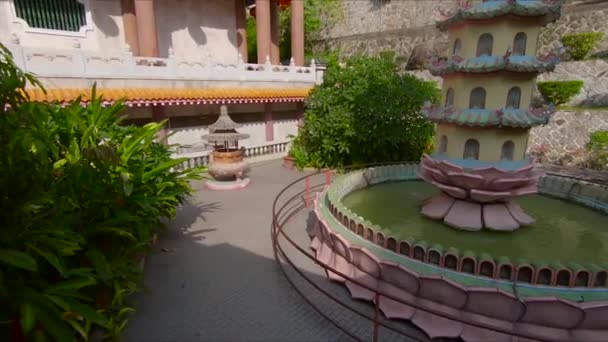 Blick Auf Schönen Antiken Ort Mit Farbigen Gebäuden Thailand — Stockvideo