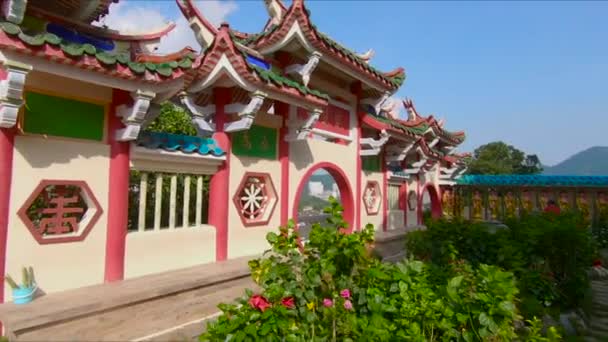 Uitzicht Prachtige Oude Plek Met Gekleurde Gebouwen Thailand — Stockvideo