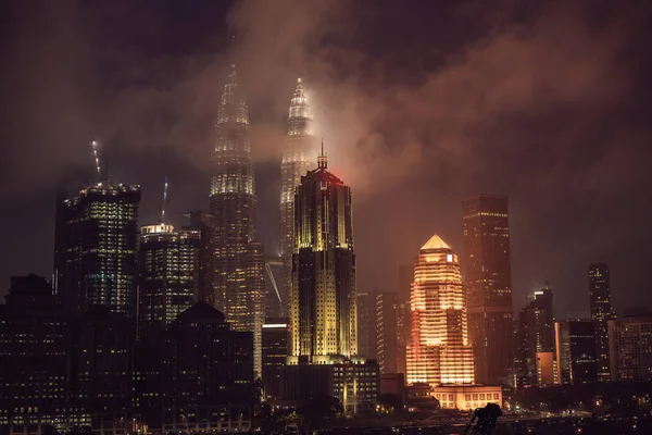 Kuala Lumpur Skyline Noite Malásia Kuala Lumpur Capital Malásia — Fotografia de Stock