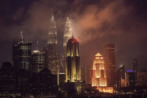 Kuala Lumpur Skyline Noite Malásia Kuala Lumpur Capital Malásia — Fotografia de Stock