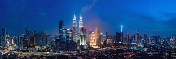 Kuala Lumpur Skyline Por Noche Malasia Kuala Lumpur Capital Malasia — Foto de Stock