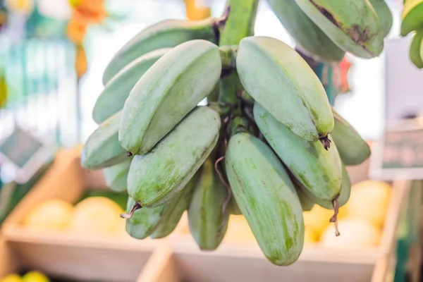 Plátanos Gruesos Venden Mercado Asia — Foto de Stock