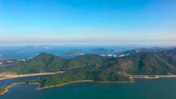 Vista Aérea Grandes Pequenas Ilhas Verdes Oceano — Vídeo de Stock