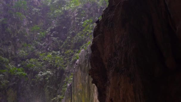 Incide Una Enorme Cuevas Batu Malasia Que Tiene Templo Hindú — Vídeo de stock