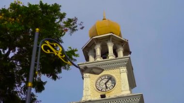Steadicam atış Kraliçe Victoria Anıtı Saat Kulesi George Town, Penang, Malezya