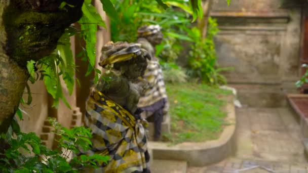 Slowmotion Стедікам постріл Puri Saren Королівського палацу, Ubud. Балі — стокове відео