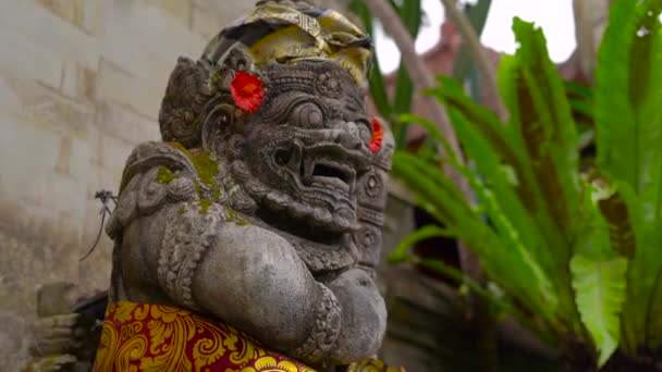 Tikje steadicam shot van het Puri Saren Koninklijk Paleis, Ubud. Bali — Stockvideo