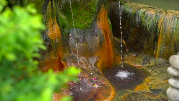 Тече Вода Puri Saren Королівського Палацу Ubud Балі — стокове відео