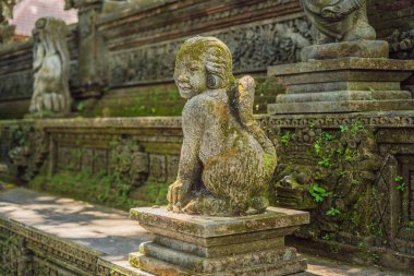 Kutsal maymun orman heykelinin, gündüz, Ubud, Endonezya Bali