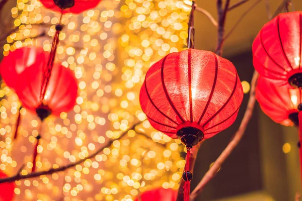 Chinesische Laternen Während Des Neujahrsfestes Vietnamesisches Neujahr — Stockfoto