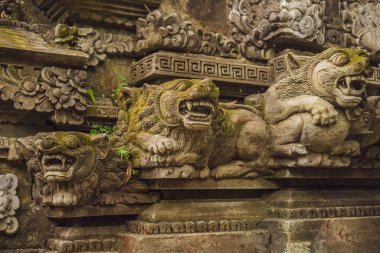 Pura Gunung Lebah Tapınağı detayları, Bali Endonezya.